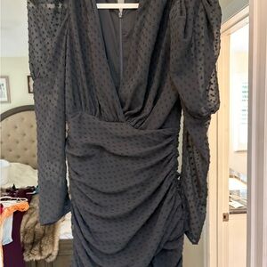 Bardot Charcoal sheer Long Sleeve Dress